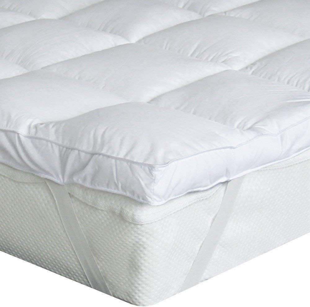 Ultra Soft Mattress Topper, Microfibre Polyester Mattress Topper, Filled Mattress, Breathable, 160 x 200 cm