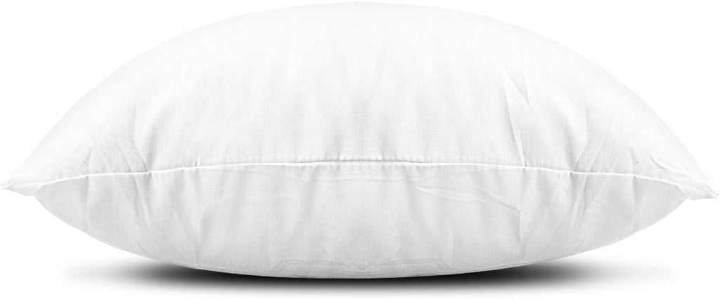 Throw Pillow Inserts, Set of 2 Lightweight Down Alternative Polyester Pillow, Couch Cushion, Sham Stuffer, Machine Washable. (White, 18x18)