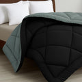 Microfiber Reversible AC Comforter/Blanket for Double Bed | Ultra Soft & Dual Colour All Weather Duvet |Black & Grey, 200 GSM