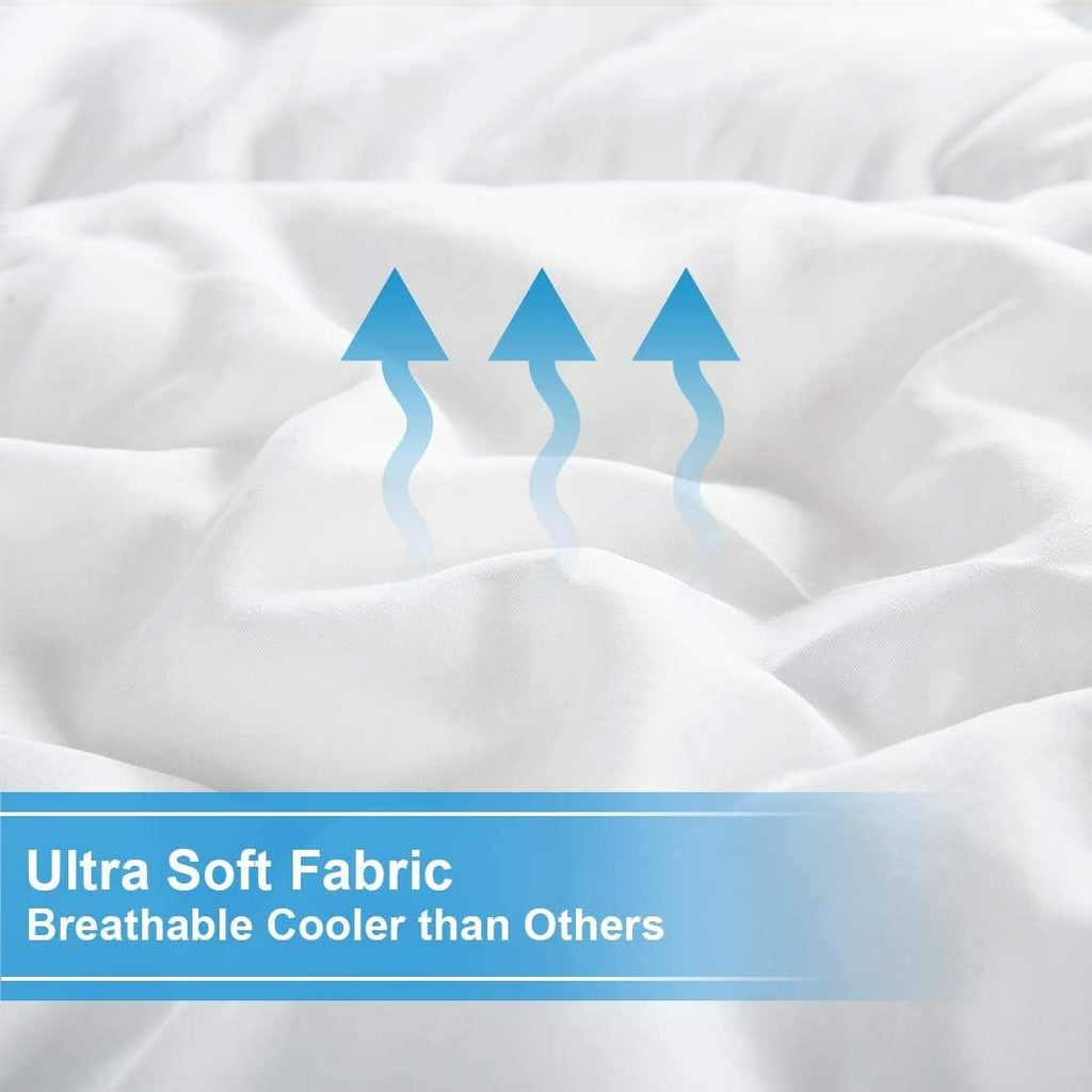 All Season King Comforter Winter Warm Summer Soft Quilted Down Alternative Duvet Insert Corner Tabs, Machine Washable Luxury Fluffy Reversible Collection for Hotel, Snow White