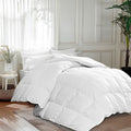 Goose Feather Down Fiber Cotton Comforter Queen Size, Feather Duvet Insert Queen, Hotel Collection Hypoallergenic Comforter 58oz All Season Medium Warmth 90 x 90 Inch White