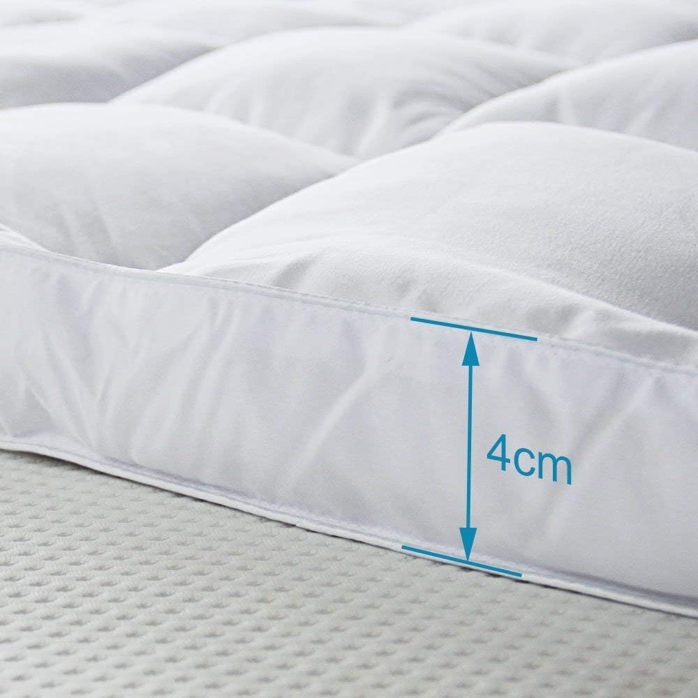 Ultra Soft Mattress Topper, Microfibre Polyester Mattress Topper, Filled Mattress, Breathable, 160 x 200 cm