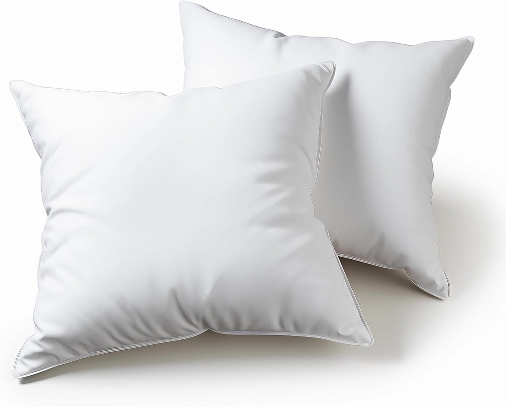 Pillows for Bed 65 x 65 cm, 2 Units, Hypoallergenic Cushion Filling, Anti-Dust Mite and Soft Square for Home with Breathable White Microfibre Outer Pillow Cover, Removable and Washable