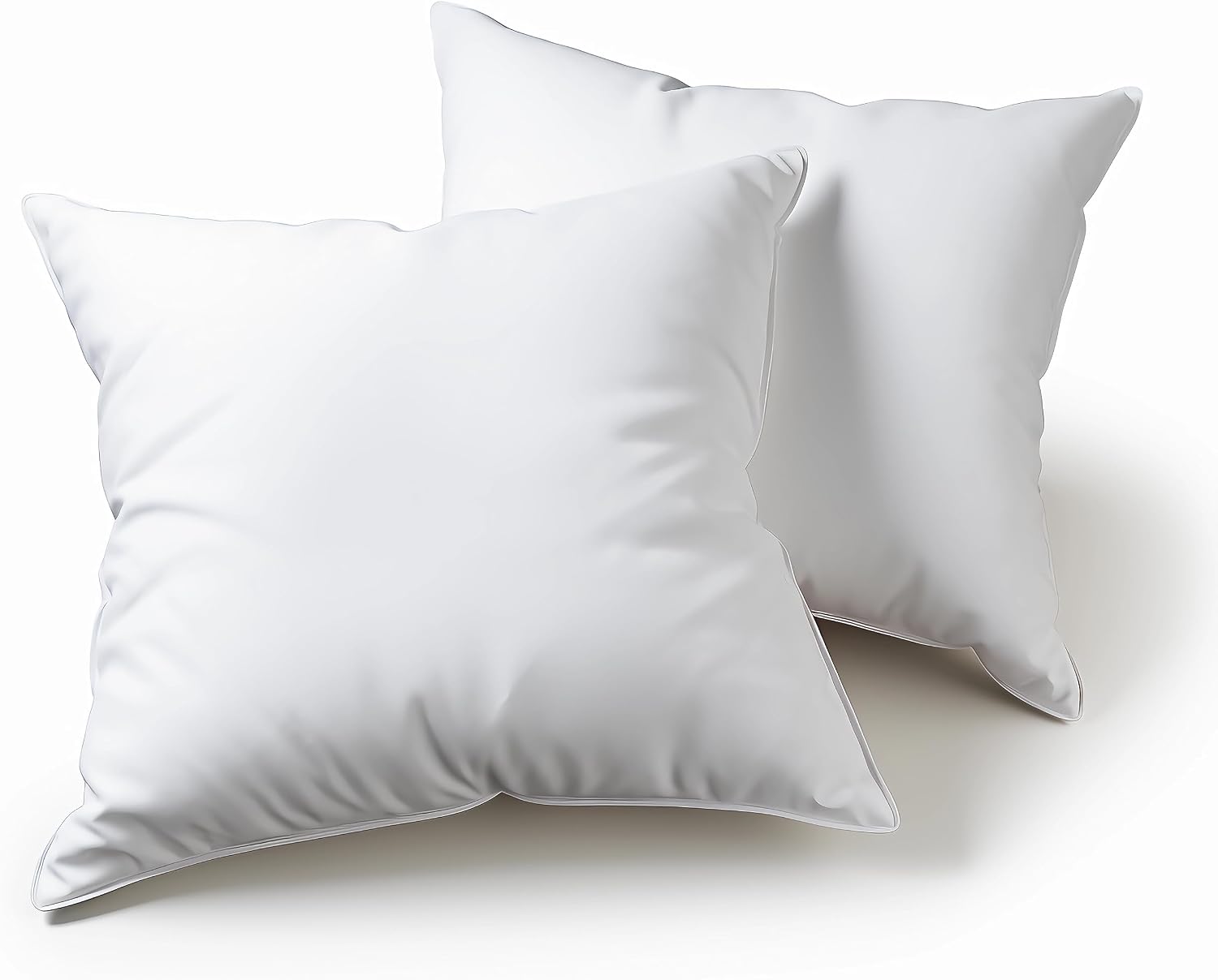 Pillows for Bed 65 x 65 cm, 2 Units, Hypoallergenic Cushion Filling, Anti-Dust Mite and Soft Square for Home with Breathable White Microfibre Outer Pillow Cover, Removable and Washable