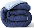 All Seasons Twin/Twin XL Down Alternative Reversible Comforter - Perfect for Dorm Bedding - Breathable Premium Twin Extra Long Soft Microfiber Light Blue/Navy