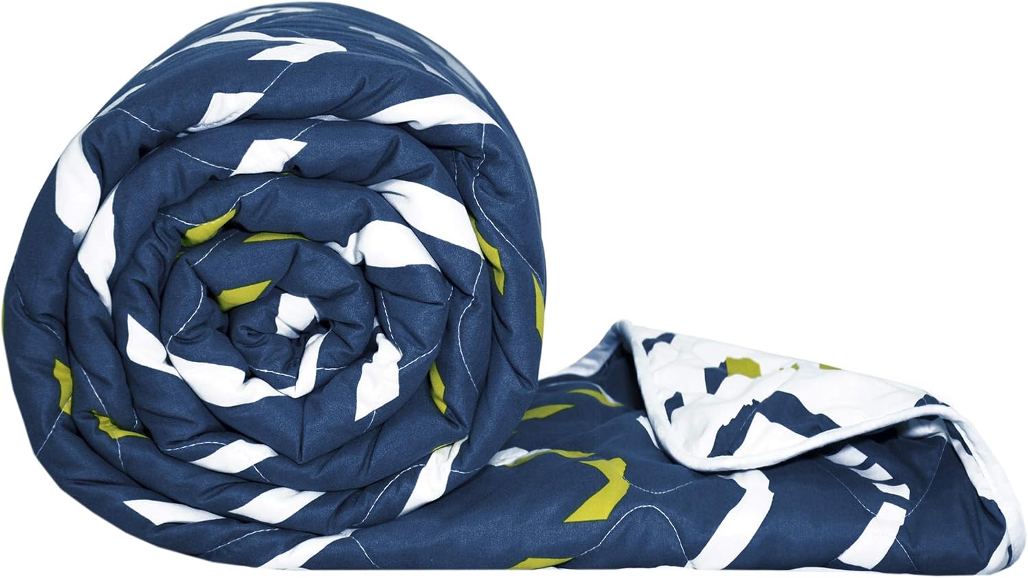 Microfibre Mild Winter 120 GSM Printed Reversible Single Bed Quilt Comforter Blanket - (Galaxy Blue and White)