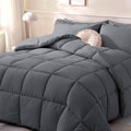 Comforters Queen Size, Duvet Insert,Dark Grey All Season Duvet, Lightweight Quilt, Down Alternative Hotel Comforter with Corner Tabs (Dark Gray, Queen 88x92 Inches)