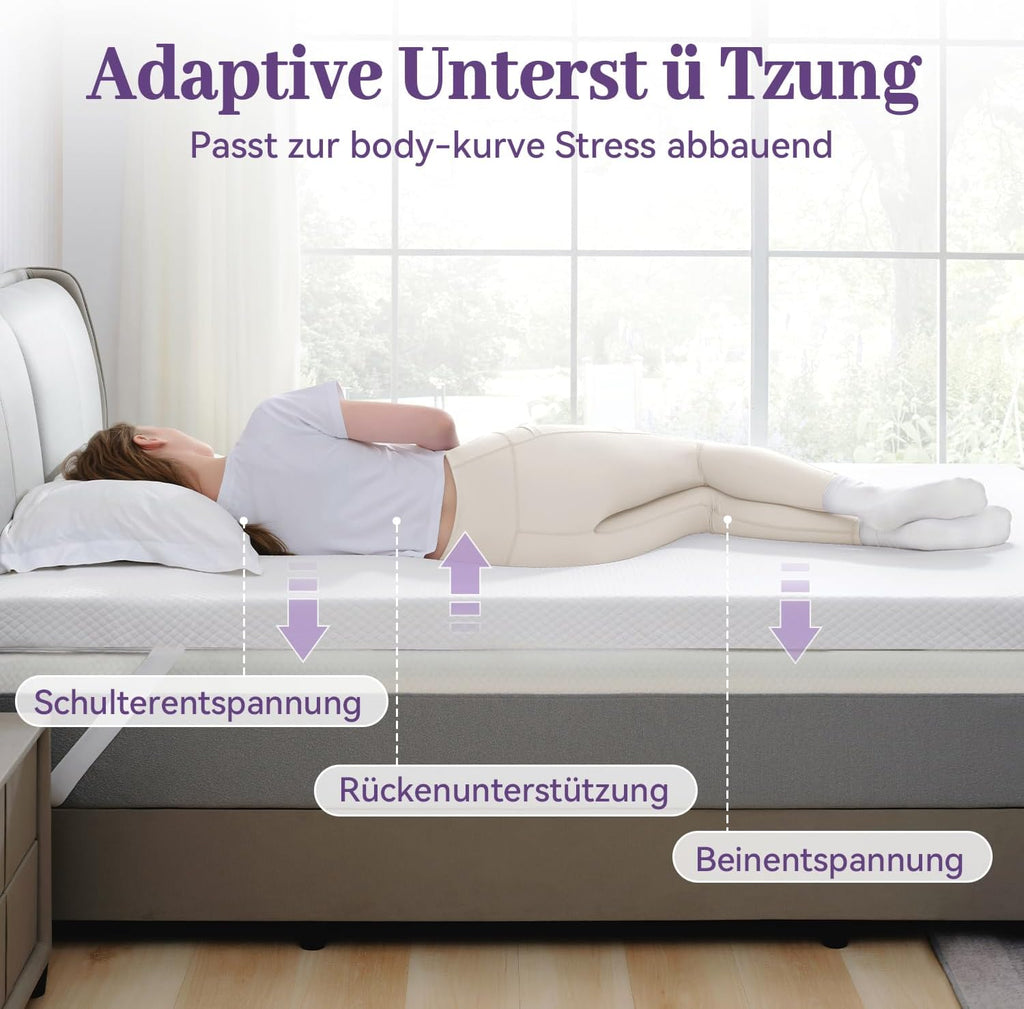 3 Inch Gel Memory Foam Mattress Topper Queen Size, Ventilated High Density Pad for Back Pain, Bed Topper with Removable Soft Cover, CertiPUR-US Certified