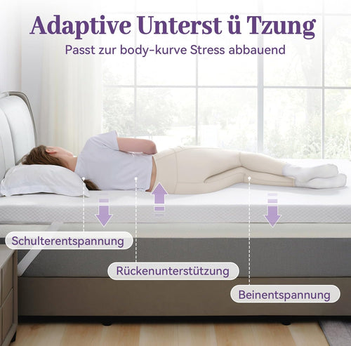 3 Inch Gel Memory Foam Mattress Topper Queen Size, Ventilated High Density Pad for Back Pain, Bed Topper with Removable Soft Cover, CertiPUR-US Certified