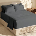 Extra Deep Pocket Queen Sheets Sets - Fits Mattress 18-24 Inches Deep - Extra Deep Pocket Sheets - 6 Piece Queen Size Sheets - Queen Sheets Deep Pocket - Grey Sheets