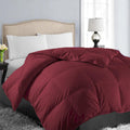 Queen Size Down Alternative Comforter - Quilted Duvet Insert for All Seasons, Soft Lightweight with Corner Tabs, Summer Winter Warm Bedding, Burgundy 88×88 Inches