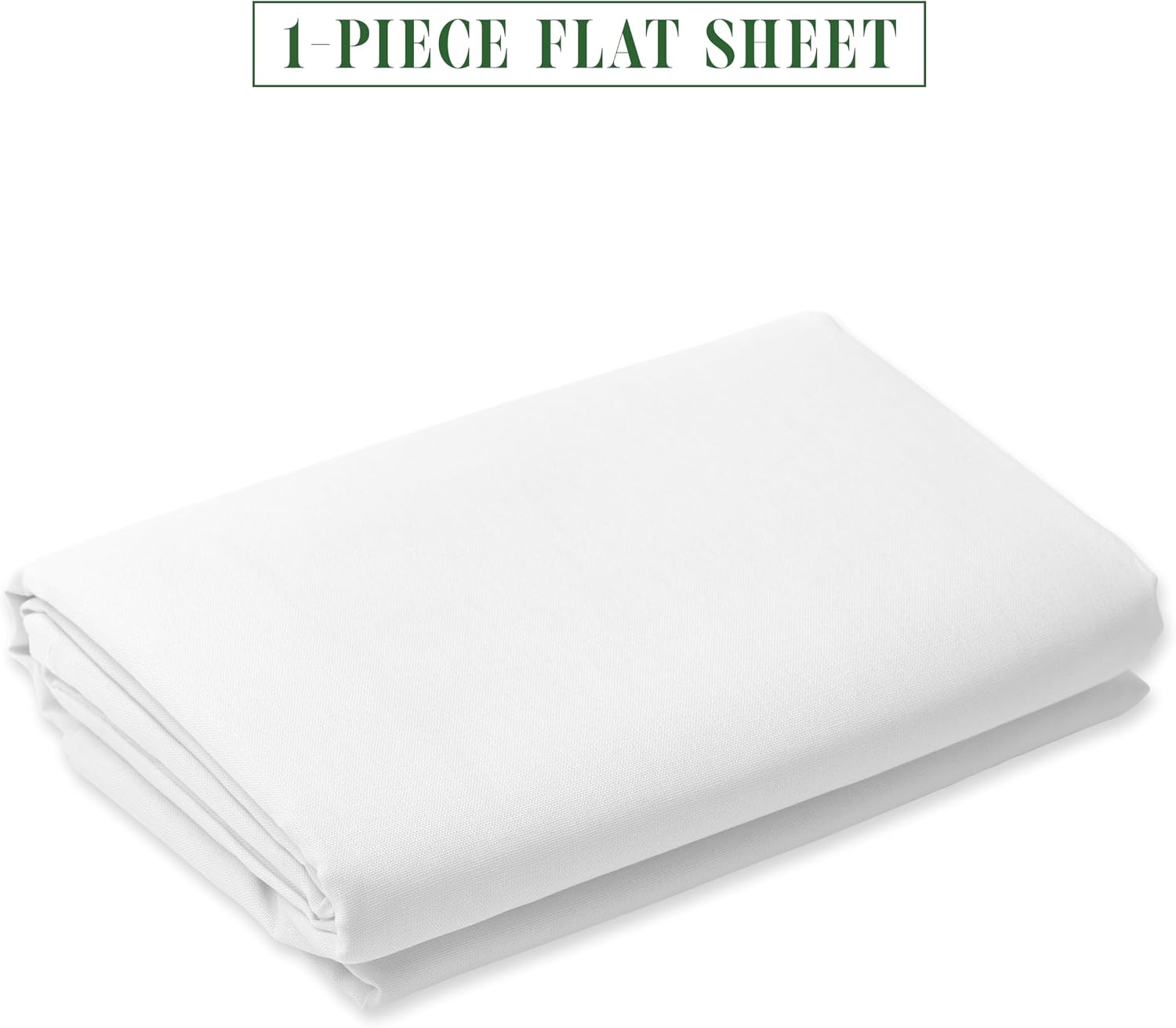 Luxury Flat Sheet Wrinkle-Free 1500 Premier Hotel Quality 1-Piece Flat Sheet, Queen Size, White