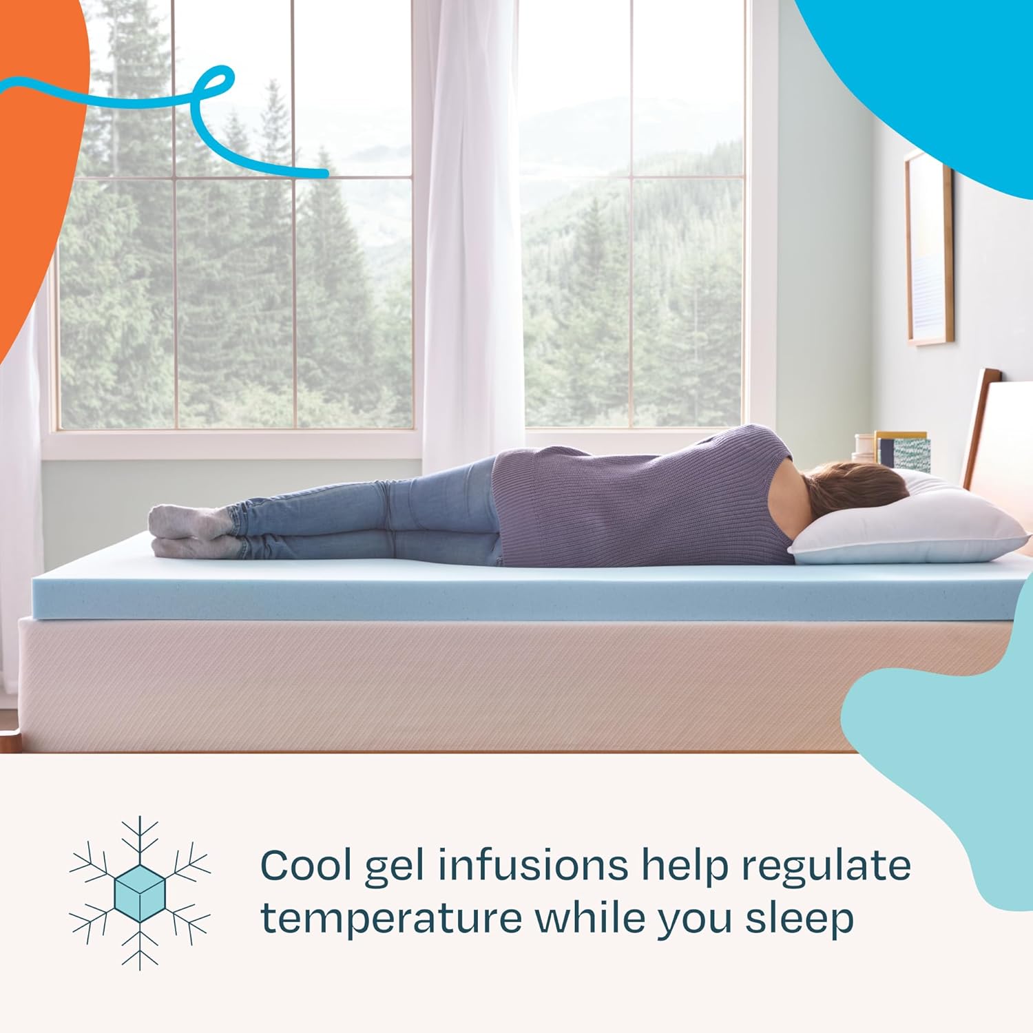 3 Inch Gel Infused Memory Foam Mattress Topper - Queen