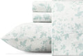Queen Sheets, Soft Sateen Cotton Bedding Set - Sleek, Smooth, & Breathable Home Decor (Garden Palace Blue, Queen)