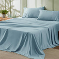 Queen Sheet Set - 4 Pieces Soft Queen Size Sheets - Breathable & Cooling - Hotel Luxury - Easy Care Polyester Microfiber Bedding for Women, Men, Sky Blue